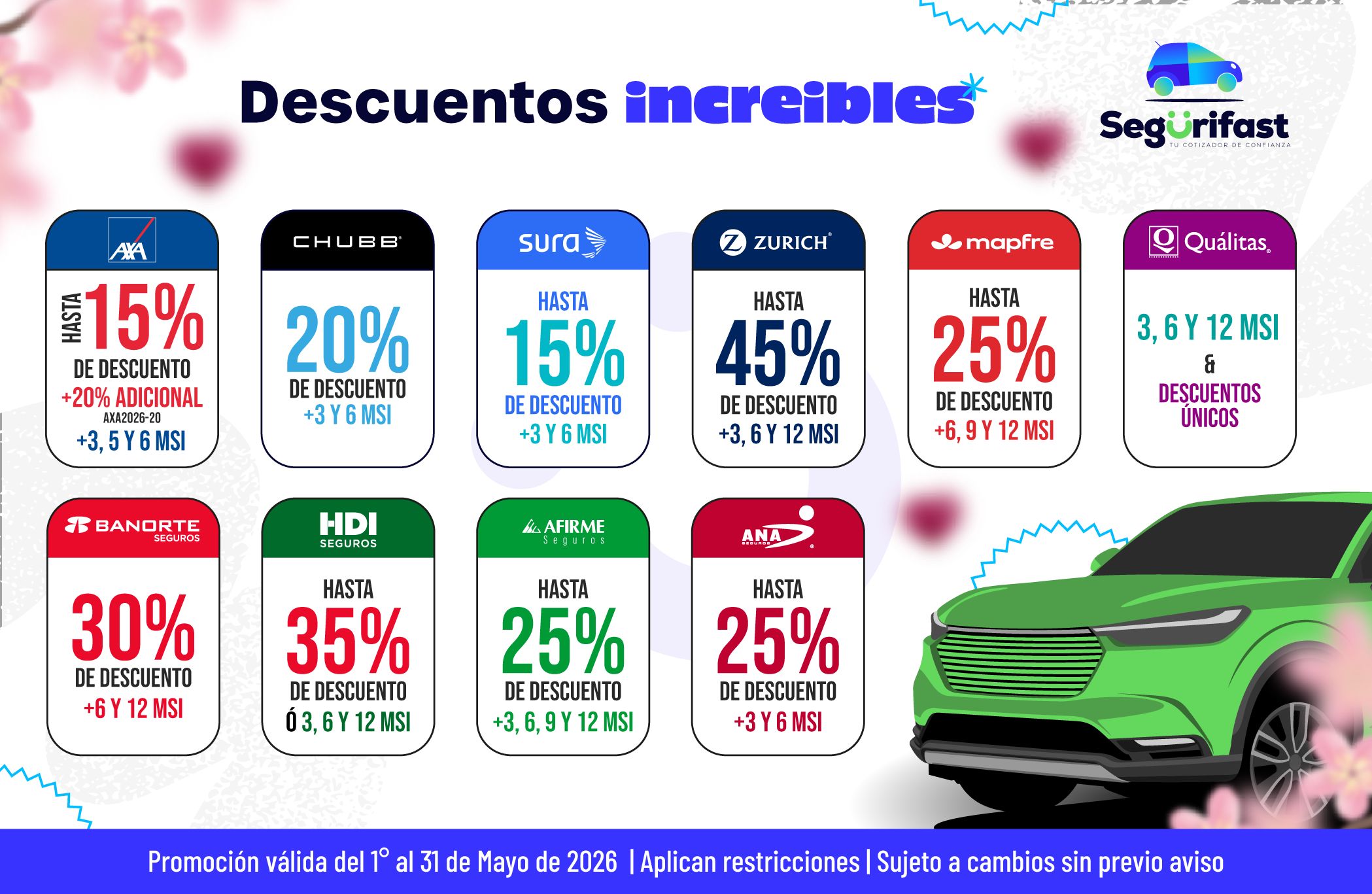 Promociones seguro de autos - Segurifast